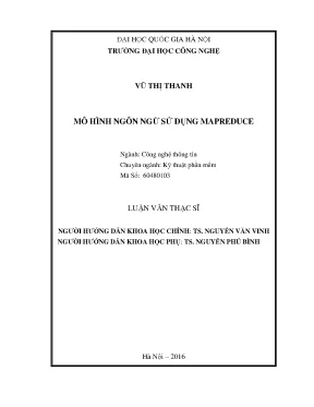 Luận văn Thạc sĩ: Mô hình ngôn ngữ & MapReduce