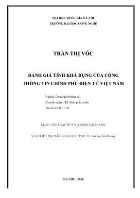 Đánh giá khả dụng Cổng Thông tin Chính phủ Điện tử