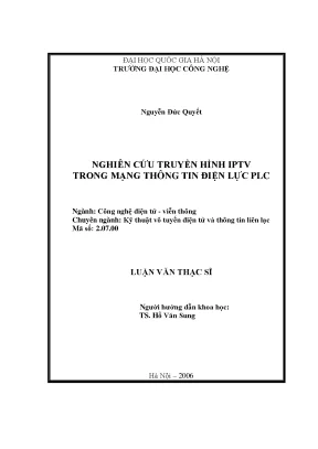 IPTV trong Mạng Điện Lực PLC: Nghiên cứu và Ứng dụng