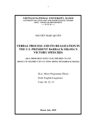 Luận văn: Phân tích diễn ngôn trong diễn văn Obama