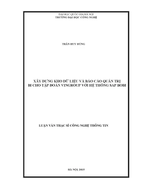 Xây Dựng Kho Dữ Liệu BI cho Vingroup & SAP BO