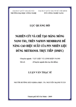Màng Nano TiO2/Nafion: Nâng Cao Hiệu Suất Pin DMFC