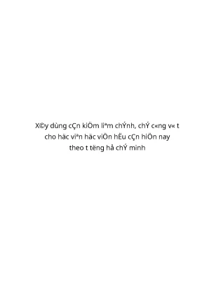 Cần Kiệm Liêm Chính theo Tư Tưởng Hồ Chí Minh