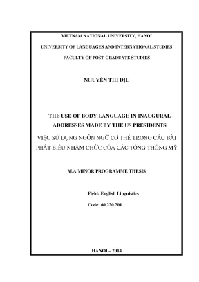 Ngôn ngữ cơ thể Tổng thống Mỹ: Luận văn Thạc sĩ