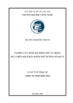 Luận văn ThS: Mã kiểm thử tự động BDD