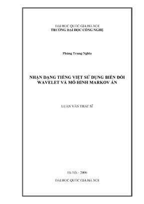 Luận văn nhận dạng tiếng Việt Wavelet & Markov