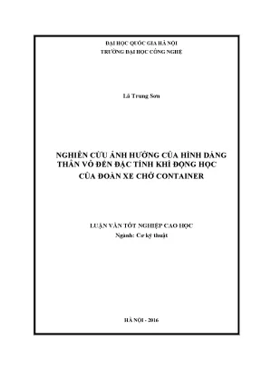 Khí động học đoàn xe container: Nghiên cứu hình dáng thân vỏ