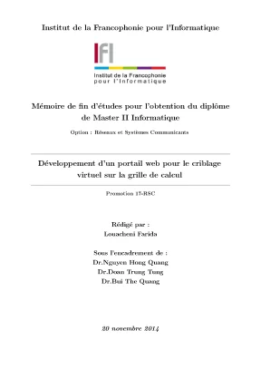 Criblage Virtuel: Portail Web & Grille de Calcul