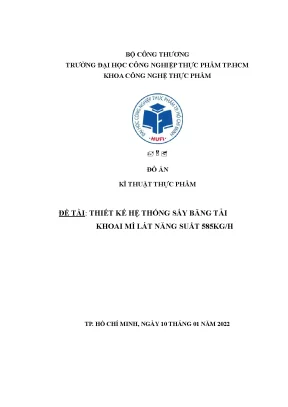 Thiết kế hệ thống sấy khoai mì lát 585kg/h