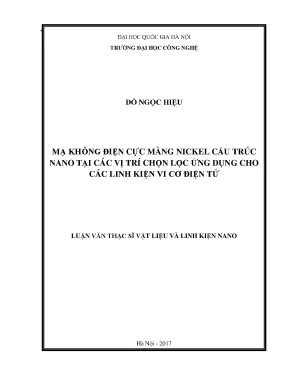 Mạ Nickel Nano Chọn Lọc cho MEMS