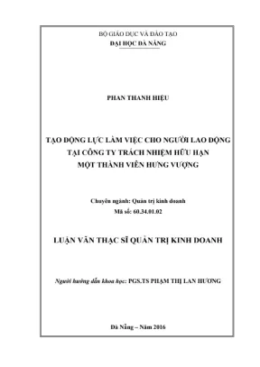 Tạo động lực làm việc: Luận văn Thạc sĩ