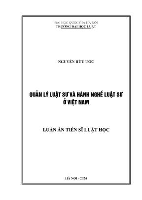 Luận án về quản lý luật sư và hành nghề luật sư