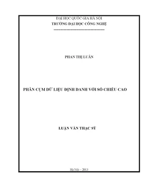 Phân cụm dữ liệu định danh: Luận văn thạc sĩ