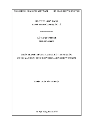 Chiến tranh TM Mỹ-Trung: Cơ hội & Thách thức VN
