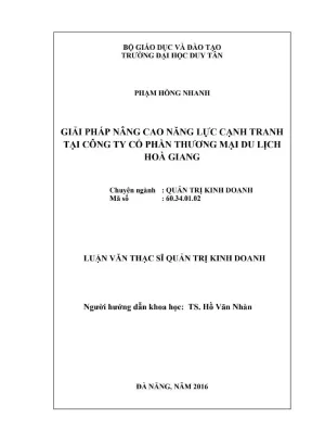 Luận văn Thạc sĩ: Nâng cao năng lực cạnh tranh