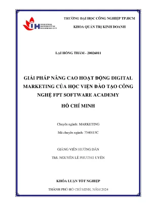 Khóa luận: Giải pháp Marketing cho FPT Software Academy