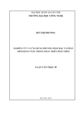 Đặc tả phần mềm bằng ví dụ: Nghiên cứu & Ứng dụng