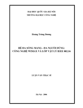 Luận văn Thạc sĩ WiMAX IEEE 802.16