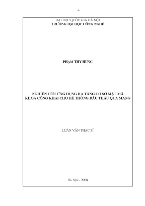 Đấu thầu qua mạng: Ứng dụng mật mã khóa công khai