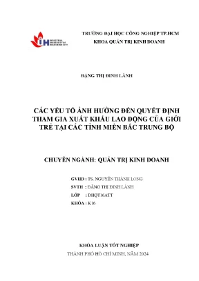 Xuất khẩu lao động: Yếu tố ảnh hưởng giới trẻ Bắc Trung Bộ