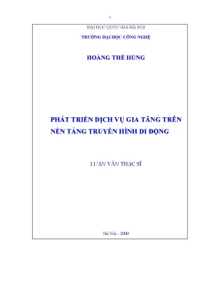 Dịch vụ gia tăng trên truyền hình di động (DVB-H)