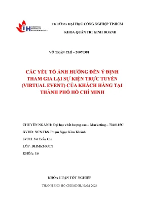 Ý định tham gia lại sự kiện trực tuyến: Nghiên cứu tại