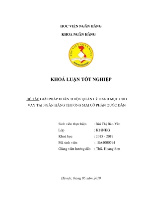 Quản lý danh mục cho vay NCB: Giải pháp & Thực trạng
