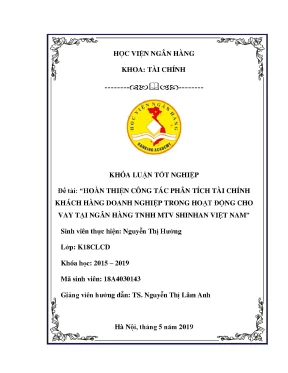 Phân tích tài chính DN vay vốn tại Shinhan Bank