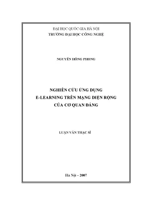 E-Learning cho Cơ Quan Đảng: Luận Văn Thạc Sĩ CNTT
