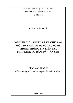 Thiết kế thiết bị Trunking bộ đàm UHF