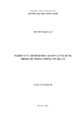 Mô hình độ cao số & ứng dụng GIS
