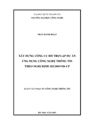 Luận văn: Công cụ lập dự án CNTT theo Nghị định 102