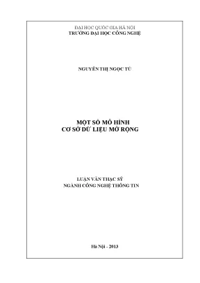 Luận văn ThS: Mô hình CSDL mở rộng (CNTT)
