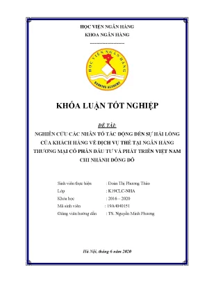 Các nhân tố ảnh hưởng sự hài lòng dịch vụ thẻ BIDV