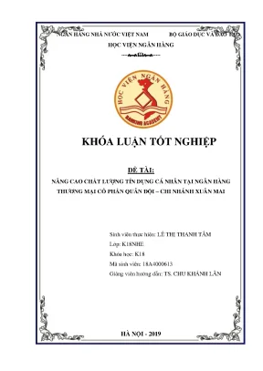 Nâng cao chất lượng tín dụng cá nhân tại MB Xuân Mai