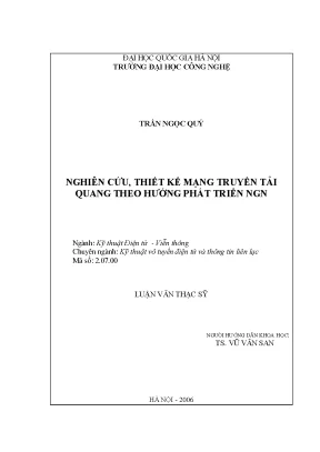Nghiên cứu mạng truyền tải quang NGN: Luận văn thạc sĩ