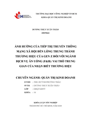 Gen Z & Lòng Trung Thành Thương Hiệu F&B