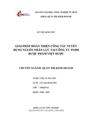 Tuyển dụng hiệu quả: Giải pháp cho Dược phẩm Việt Dược