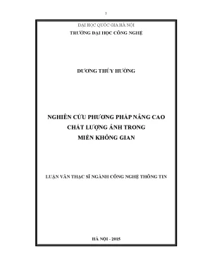 Nâng cao chất lượng ảnh: Nghiên cứu miền không gian