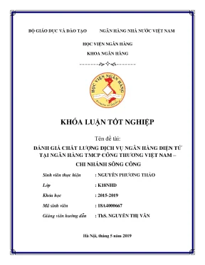 Đánh giá chất lượng dịch vụ ngân hàng điện tử