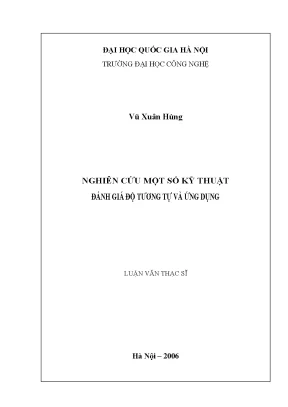Đánh giá độ tương tự ảnh: Luận văn ThS CNTT