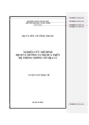 Mô Hình Dịch Vụ Hướng Vị Trí GIS: Nghiên Cứu & Ứng Dụng