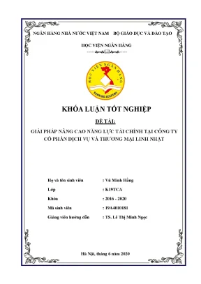 Khóa luận: Nâng cao năng lực tài chính tại Cty Linh Nhật
