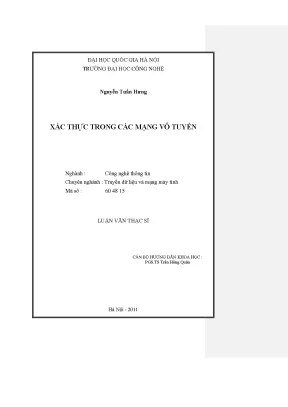 Xác thực trong Mạng Vô Tuyến: Luận văn Thạc sĩ