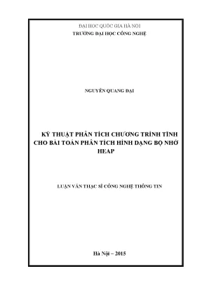 Phân tích tĩnh hình dạng bộ nhớ Heap: Luận văn Thạc sĩ