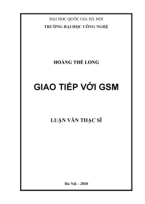 Luận văn thạc sĩ: Giao tiếp GSM - Ứng dụng điều khiển