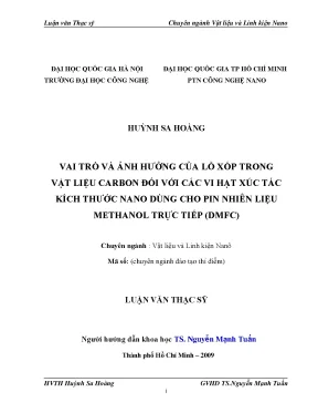 Lỗ xốp carbon và xúc tác nano cho pin DMFC