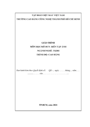 Giáo trình môn học mô đun biên tập ảnh ngành thiết kế đồ họa trình độ cao đẳng