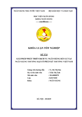 Khóa luận: Giải pháp phát triển NH bán lẻ tại Techcombank