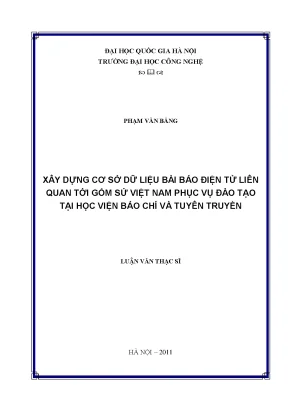 CSDL Bài Báo Gốm Sứ Việt: Hỗ Trợ Đào Tạo Báo Chí